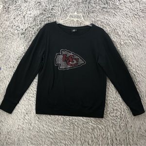 NFL Team Apparel Sweatshirt large KC Kansas City Chiefs Football Embellished